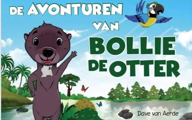 Omslag van het kinderboek “De Avonturen van Bollie de Otter” door Dave van Aerde